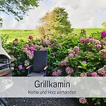 Dree Gevels Huus - Deichhaus Mit 2 Fuer 6 Personen - 350 M Zur Nordsee - Gartenstrand, Sauna & Kamin - E-ladestation *