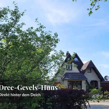 Dree Gevels Huus - Deichhaus Mit 2 Für 6 Personen - 350 M Zur Nordsee - Gartenstrand, Sauna&kamin - E-ladestation