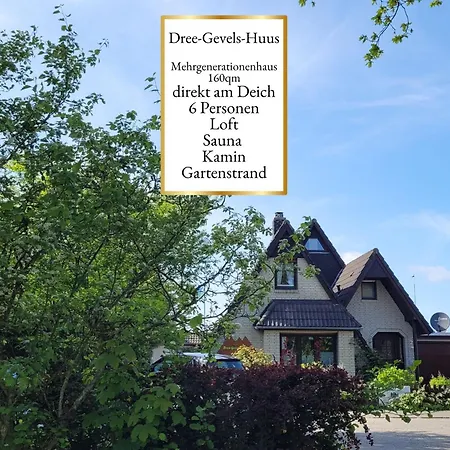 Dree Gevels Huus - Deichhaus Mit 2 Für 6 Personen - 350 M Zur Nordsee - Gartenstrand, Sauna&kamin - E-ladestation * Harlesiel