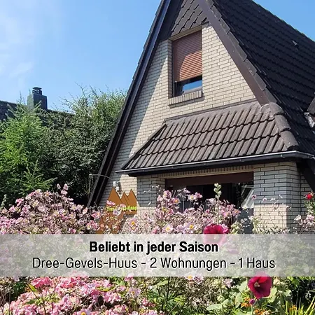 Dree Gevels Huus - Exklusives Deichhaus Mit 2 Separaten Fuer 6 Personen - 350 M Zur Nordsee - Gartenstrand, Sauna & Kamin - E-ladestation Harlesiel